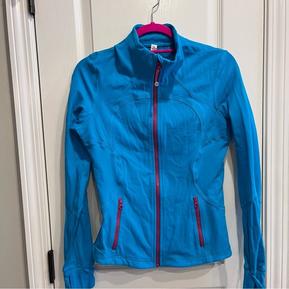 lululemon athletica Jackets & Blazers - Lululemon Forme Brushed Blue Pink Full Zip Up Jacket Size 8
